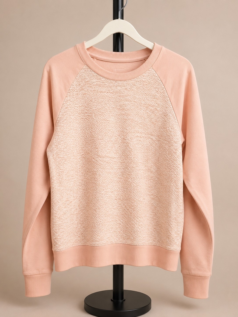 NWT Sonoma Goods  Blush Pink Raglan Crewneck Sweatshirt | Cozy Textured Pullover